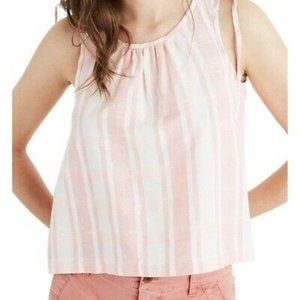 Madewell Plaid Pink Swing Top Size XS in Pink/Cream
